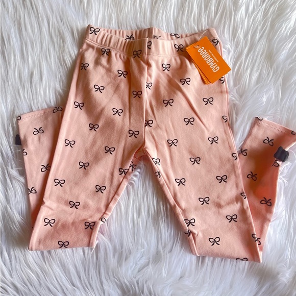 Gymboree "Tres Chic" Girls Heart Bow Leggings - Picture 1 of 3